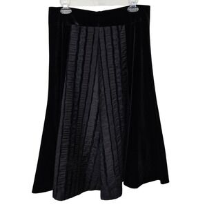 Y2K Black Velvet Patchwork Midi Skirt Large Gothic Witchy Whimsigoth Romantic‎